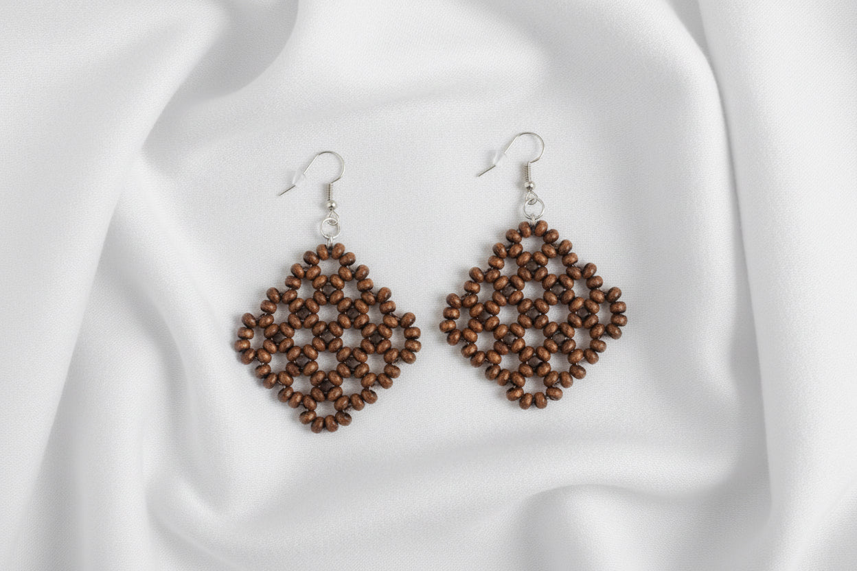 Boho Beaded Dangle Earrings – Handmade Lightweight Drop Earrings for Women