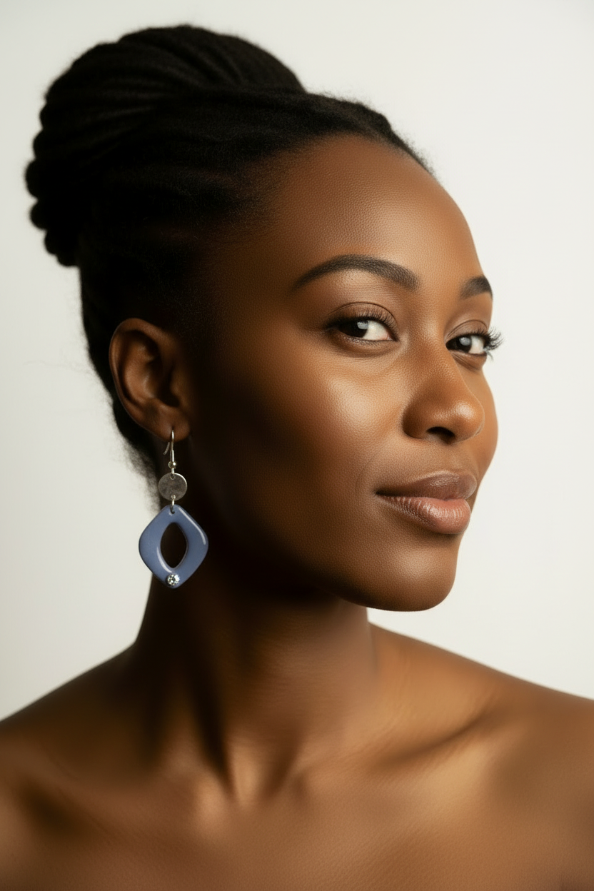 Water Wave Blue Earrings