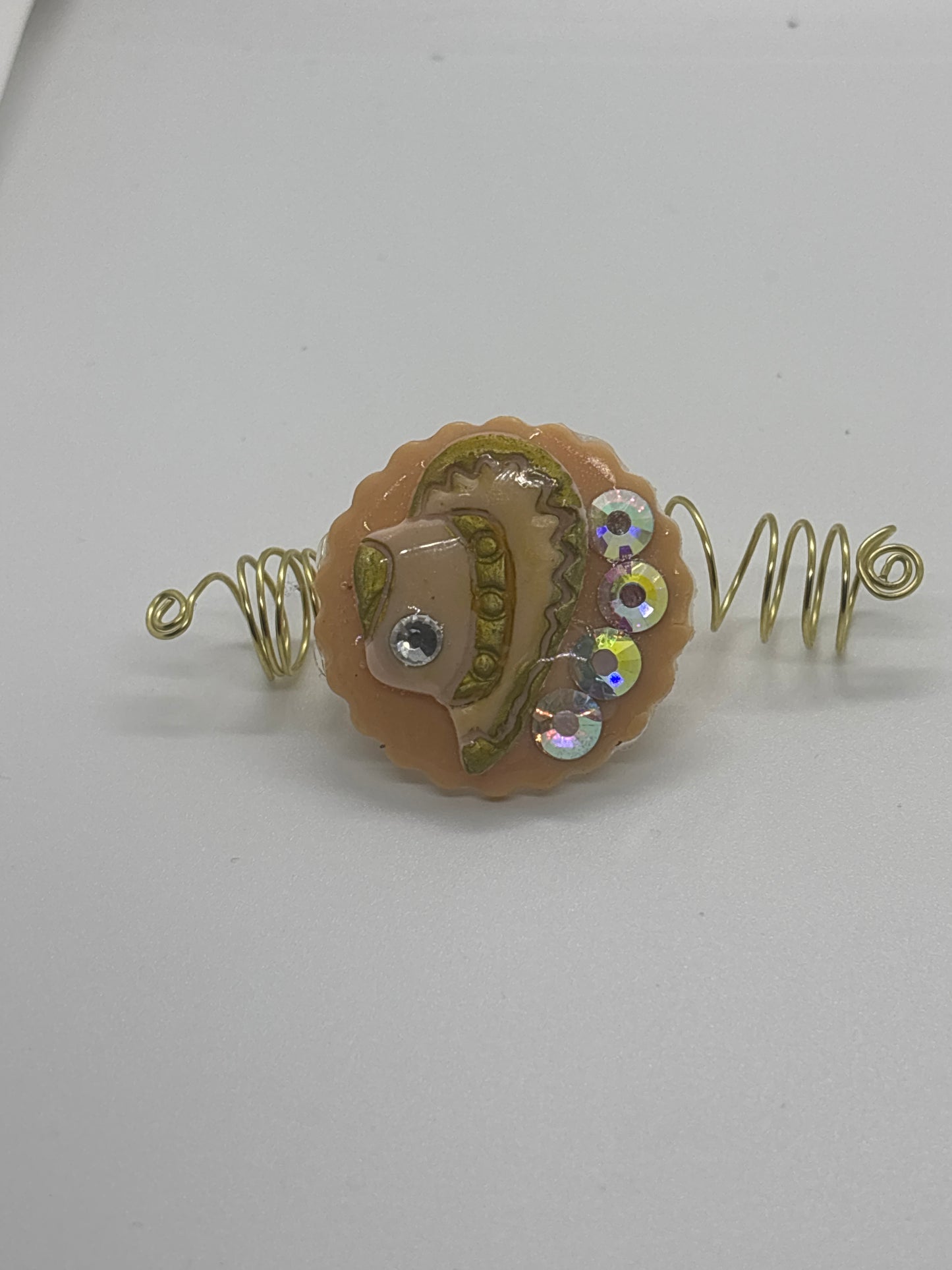 Golden Bloom Dreadlock Jewelry – Handmade Western Loc Accessory with Crystals