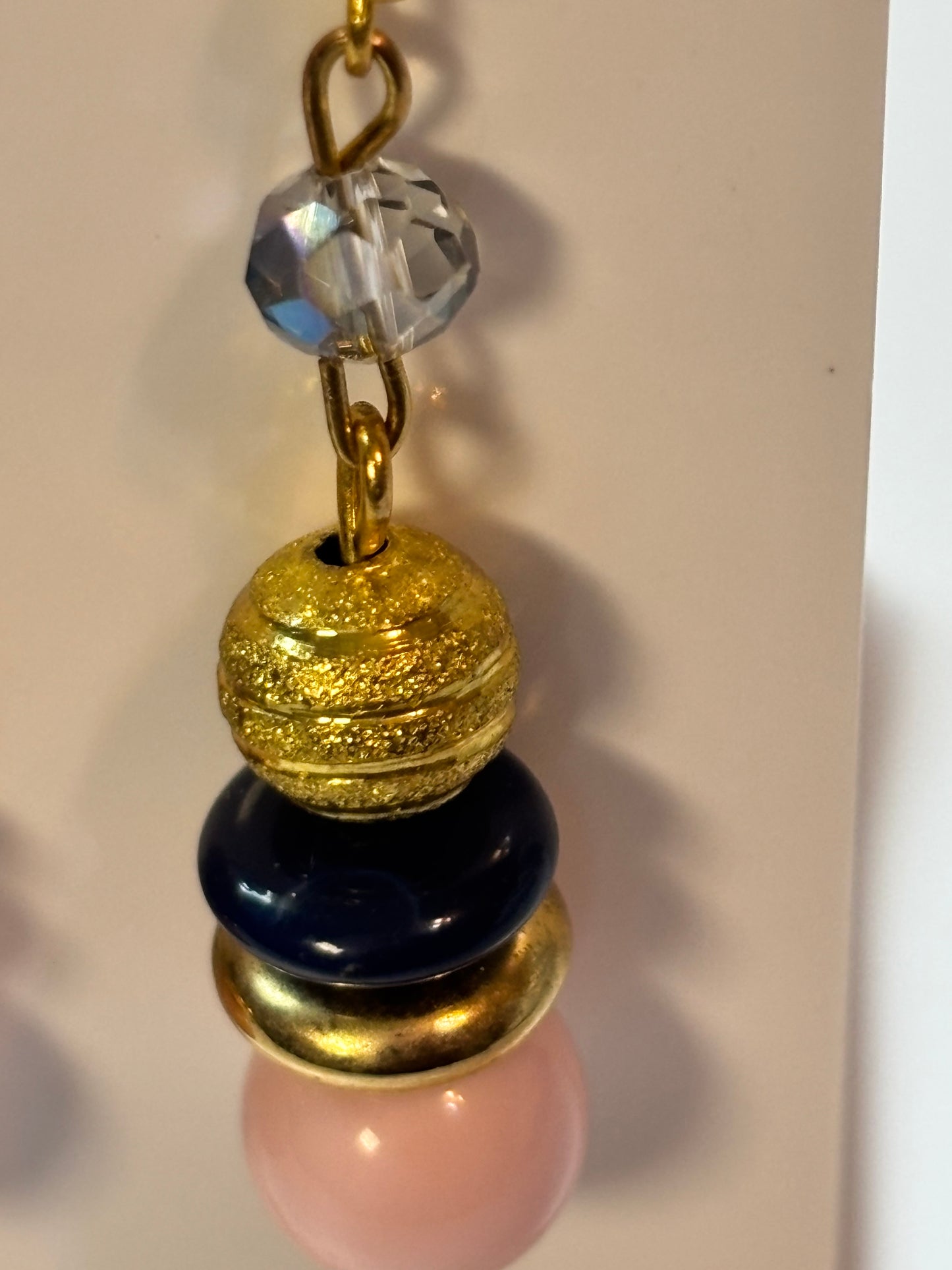 Pink Beaded Jewelry Set – Floral Accent Stretch Bracelet & Earrings | Unique Handmade Gift for Her, Birthday or Mother’s Day