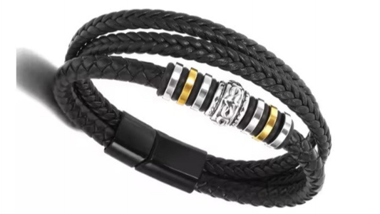 Boho 4 layer bracelet for girls, black boho set, black bead bracelet set