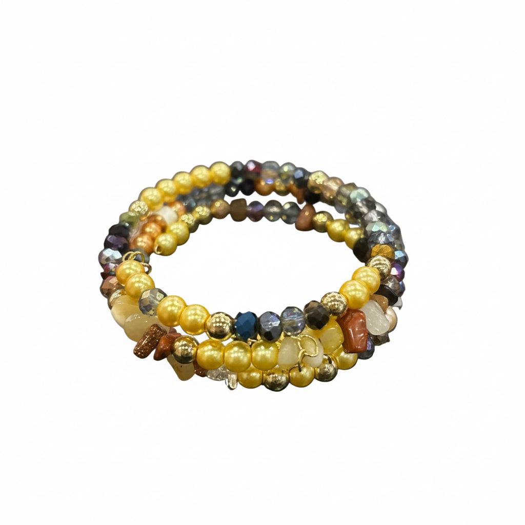 Golden Luxe Crystal & Stone Bracelet Stack
