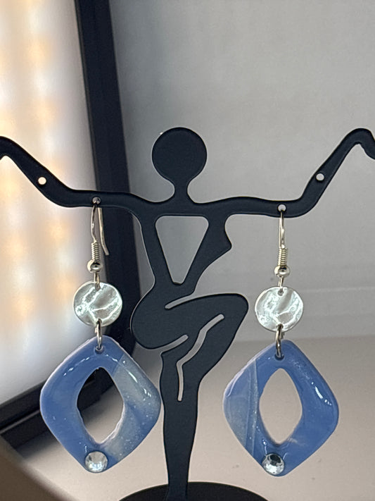 Water Wave Blue Earrings