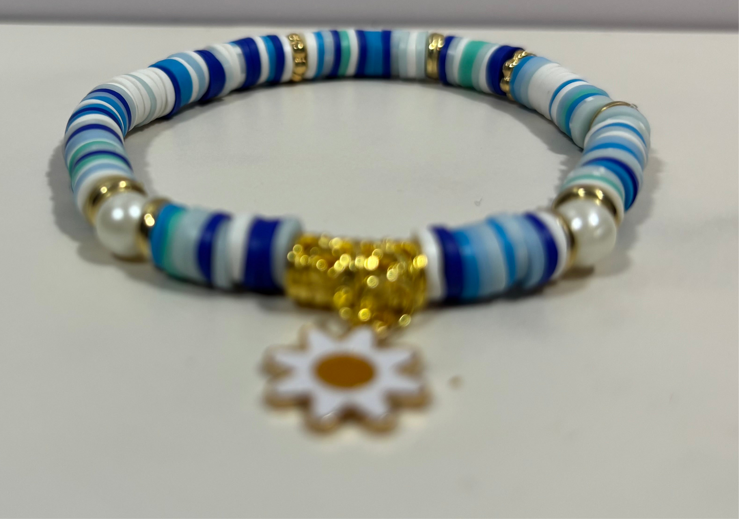 Blue and White Clay Bead set