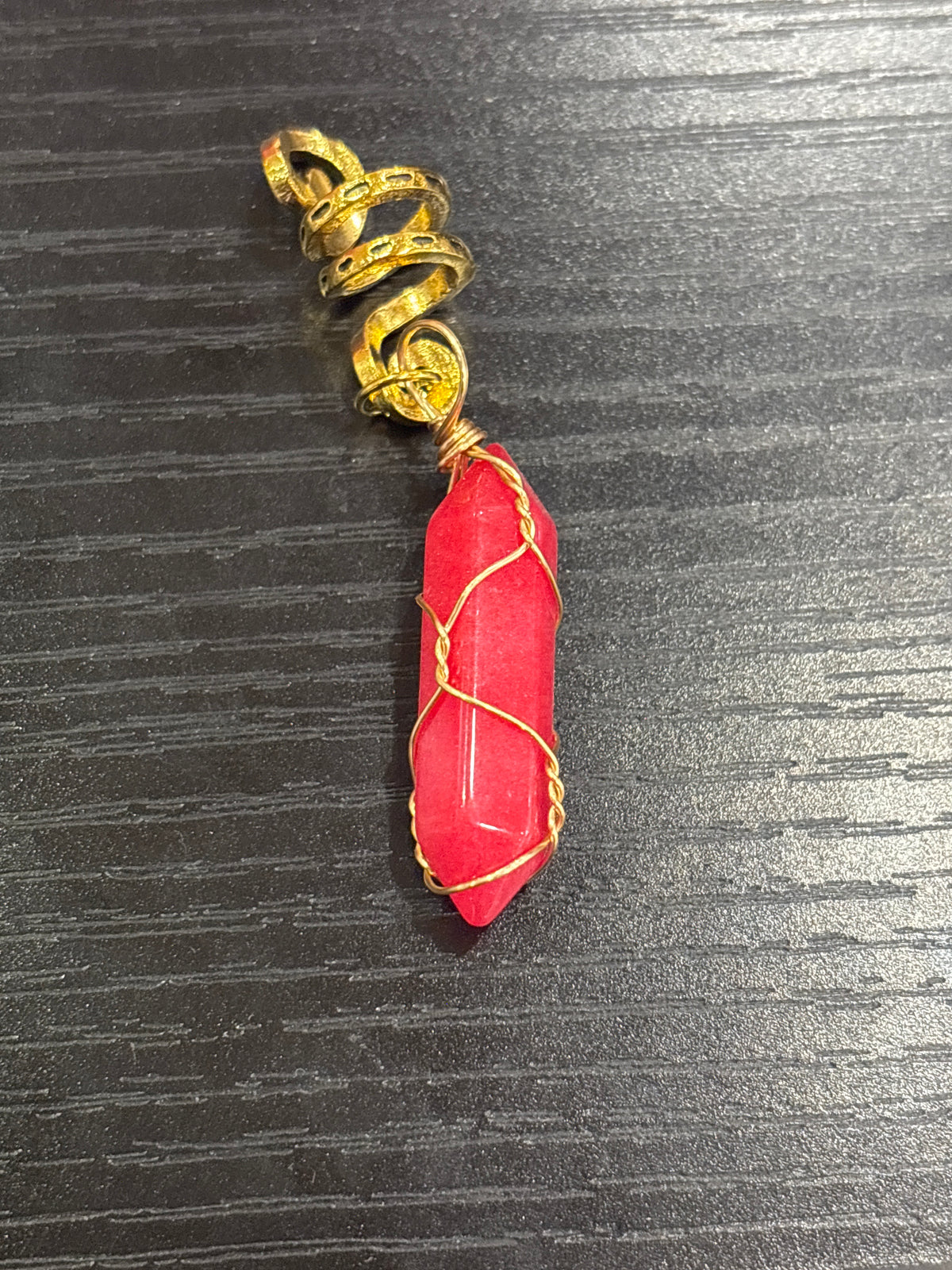 BLINGN Crystal Point Loc Charm | Gold-Wrapped Gemstone Dreadlock Jewelry