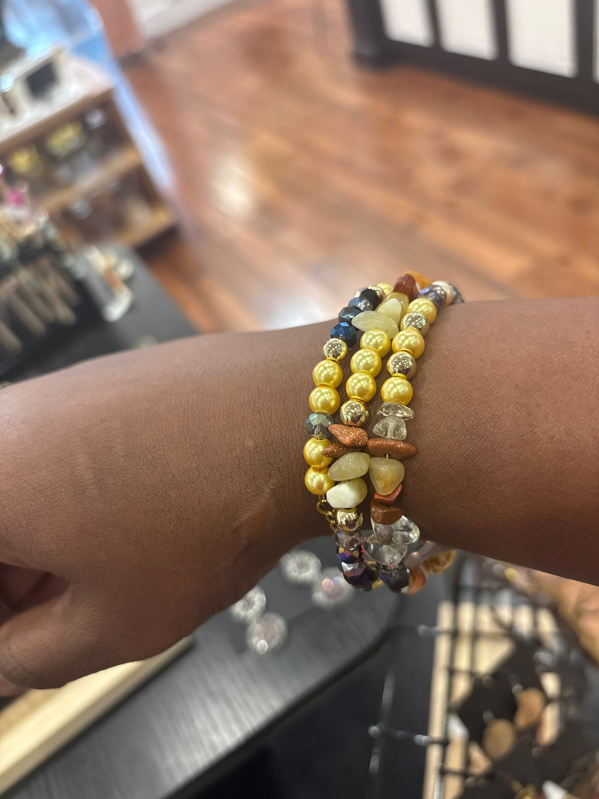 Golden Luxe Crystal & Stone Bracelet Stack