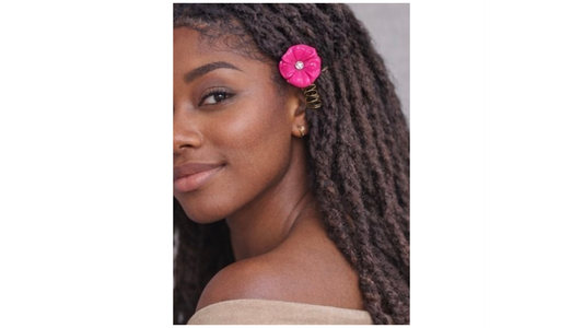 Flower Loc Jewelry – Handmade Loc Coil Hair Accessory with Crystal Center (Adjustable Dreadlock Jewelry) |Choose Your Color