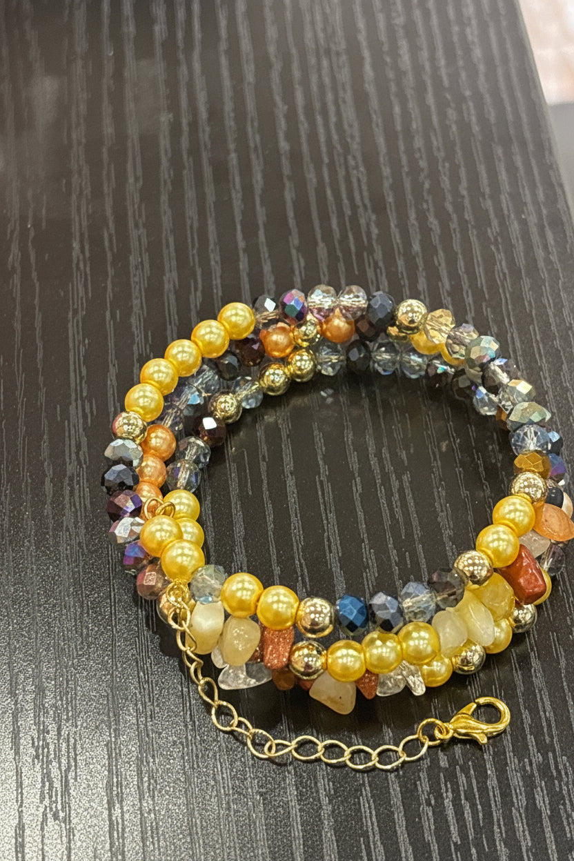 Golden Luxe Crystal & Stone Bracelet Stack