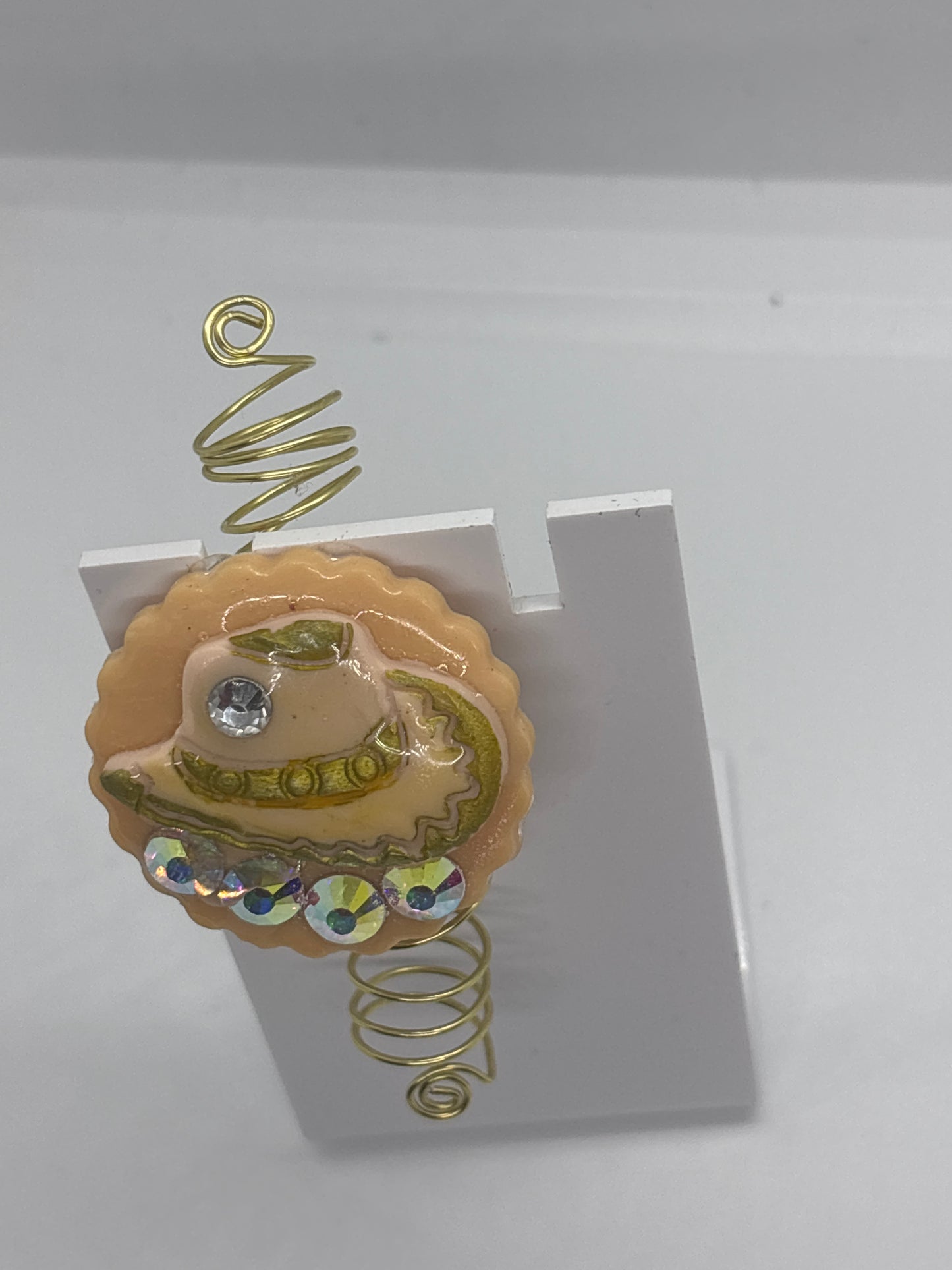 Golden Bloom Dreadlock Jewelry – Handmade Western Loc Accessory with Crystals