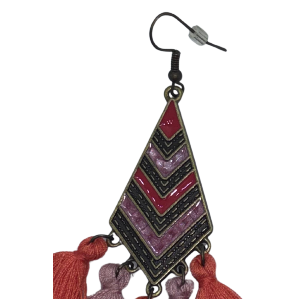 Multicolor Tassel Dangle Earrings – Boho Fringe Statement Earrings for Women