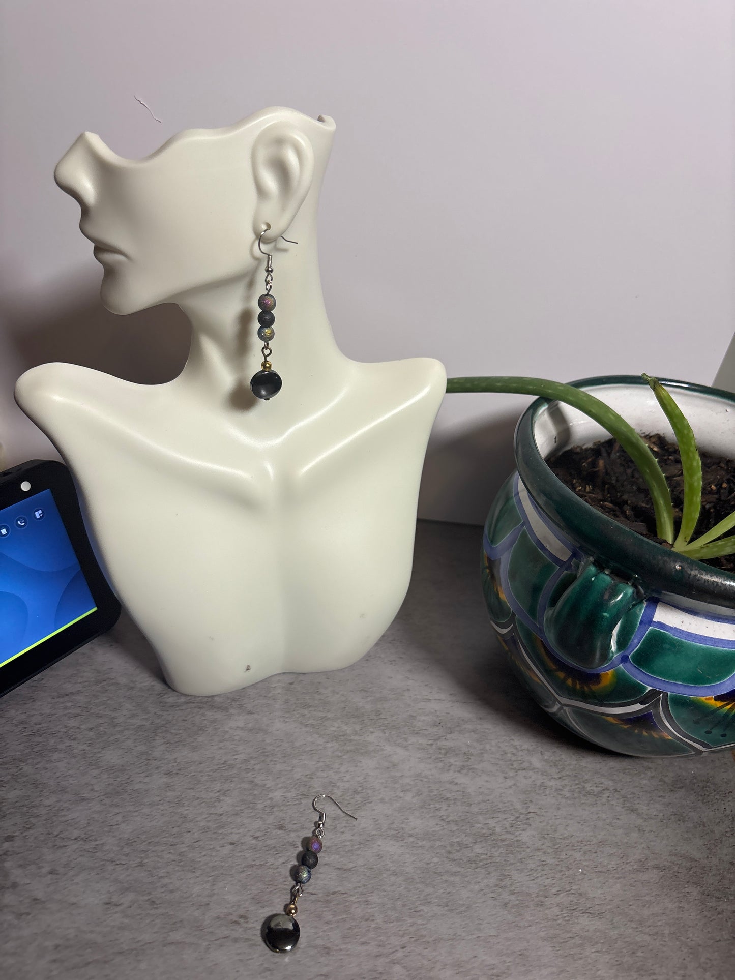 Hematite with Multicolored beads