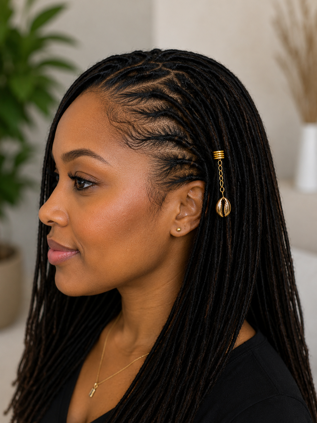 Sister Loc Dangling Cowrie Shells