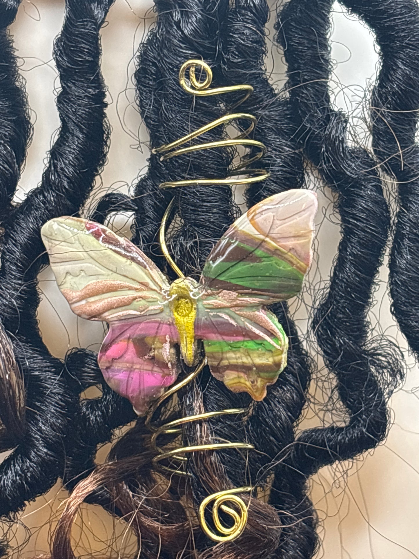 Butterfly Loc Jewelry – Handmade Gold Wire Hair Cuff