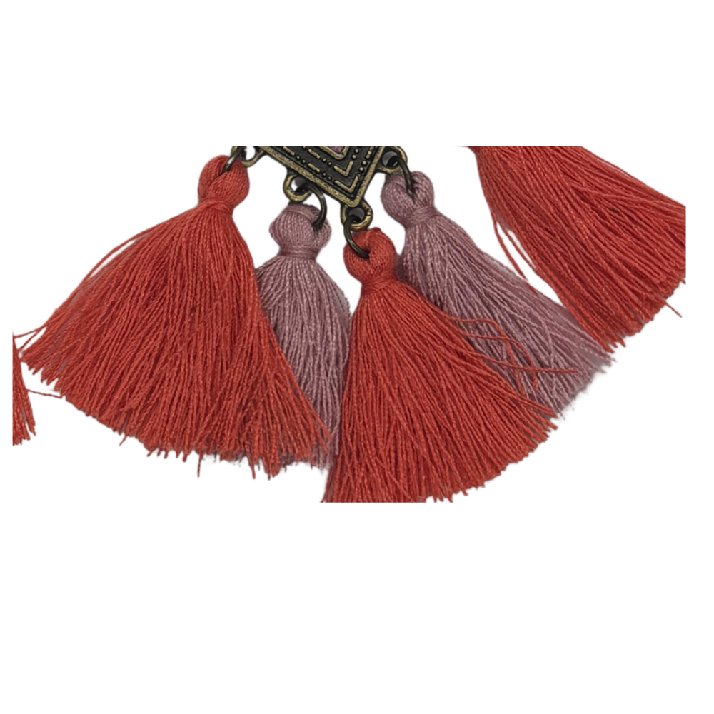 Multicolor Tassel Dangle Earrings – Boho Fringe Statement Earrings for Women