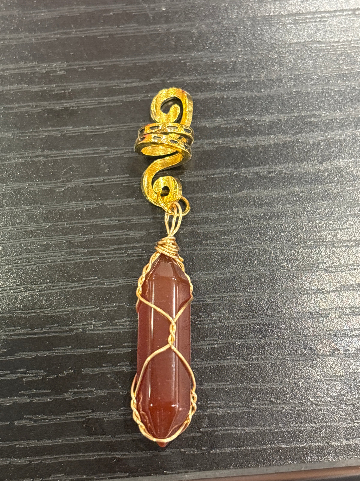 BLINGN Crystal Point Loc Charm | Gold-Wrapped Gemstone Dreadlock Jewelry