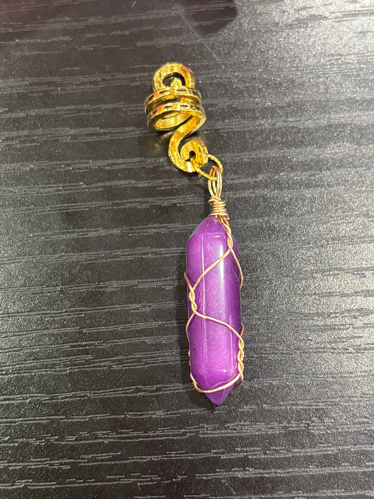 BLINGN Crystal Point Loc Charm | Gold-Wrapped Gemstone Dreadlock Jewelry