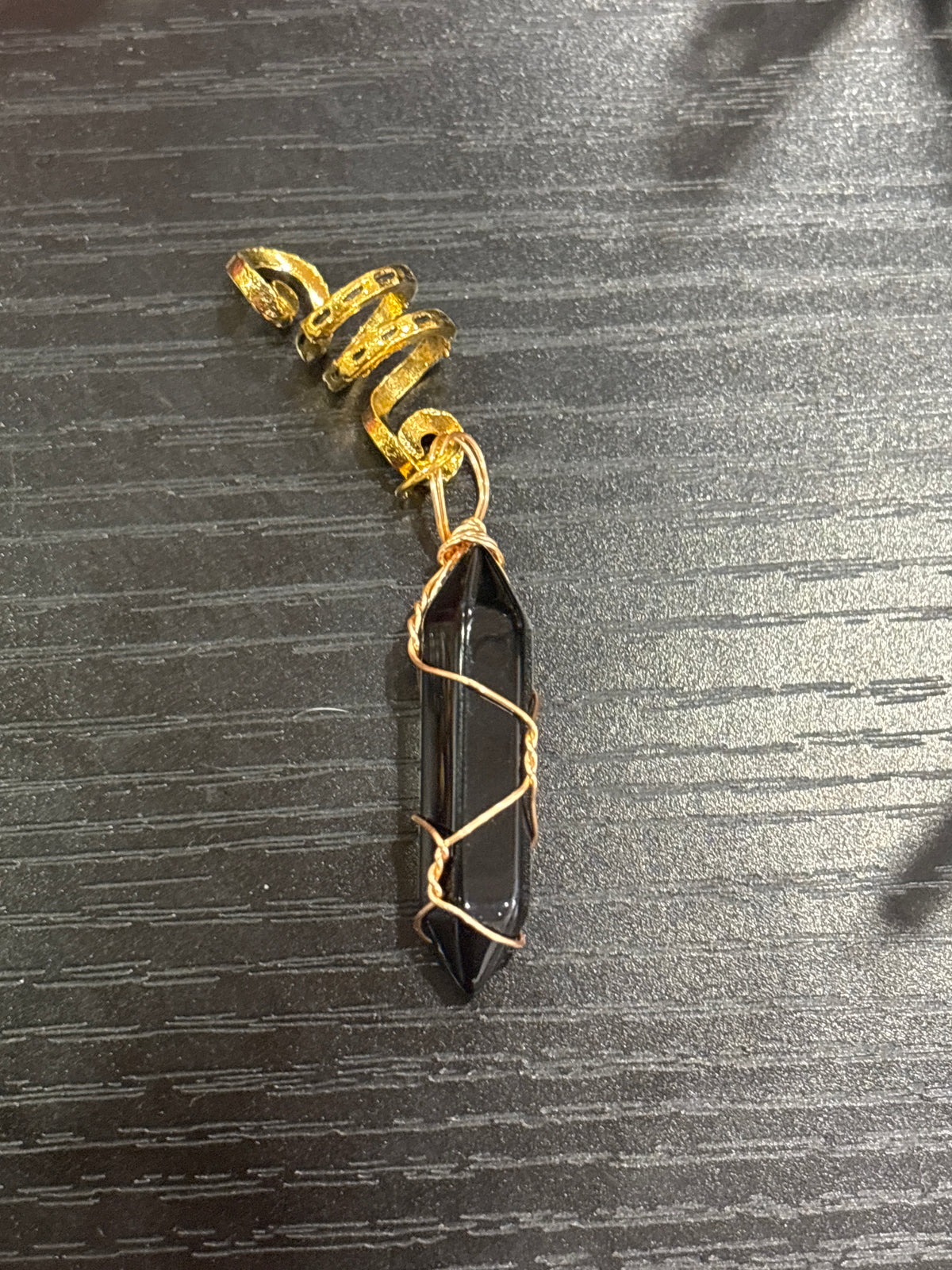 BLINGN Crystal Point Loc Charm | Gold-Wrapped Gemstone Dreadlock Jewelry