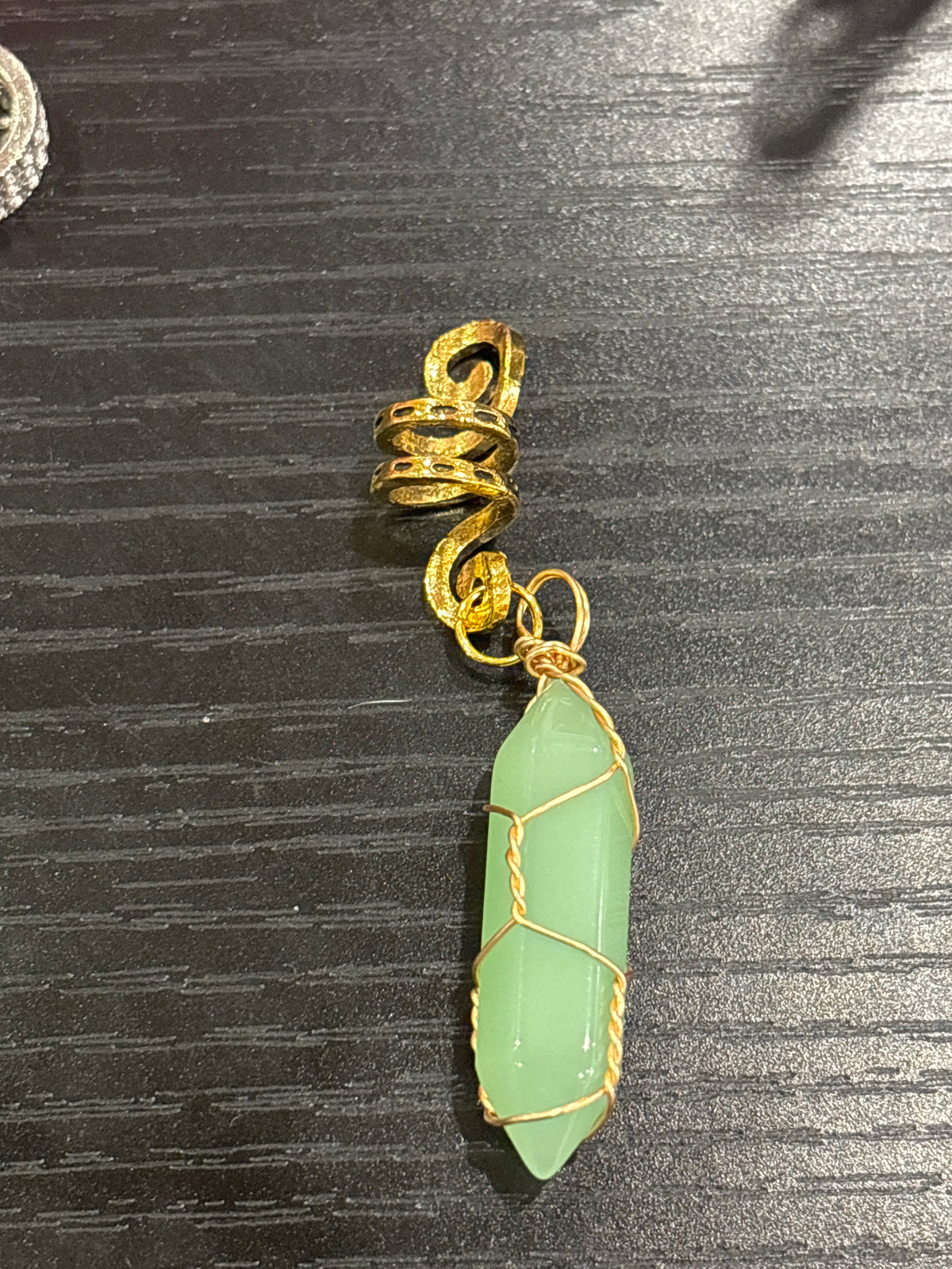 BLINGN Crystal Point Loc Charm | Gold-Wrapped Gemstone Dreadlock Jewelry