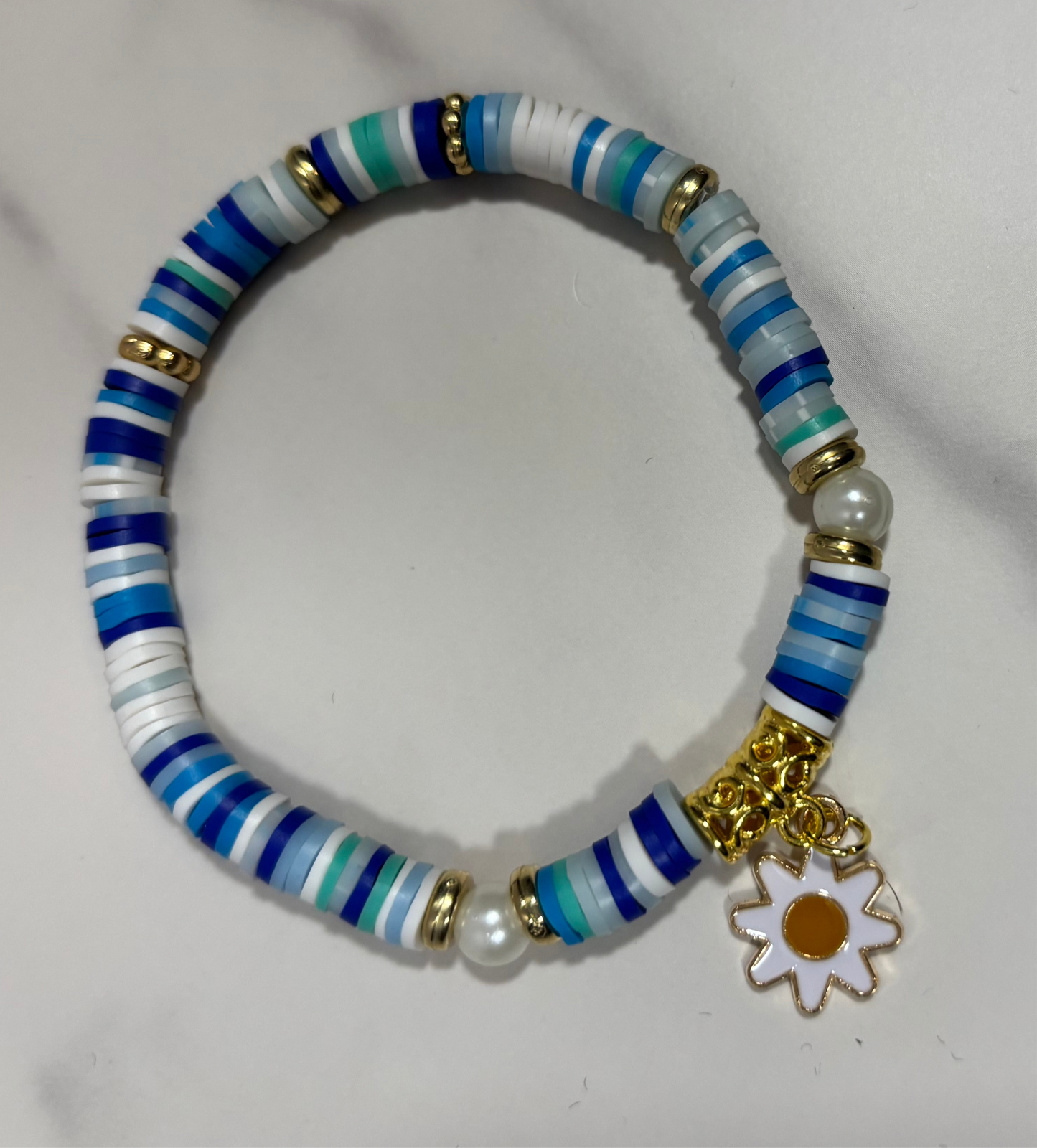 Blue and White Clay Bead set