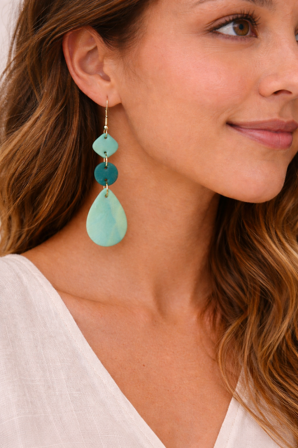 Seafoam Gradient Polymer Clay Drops