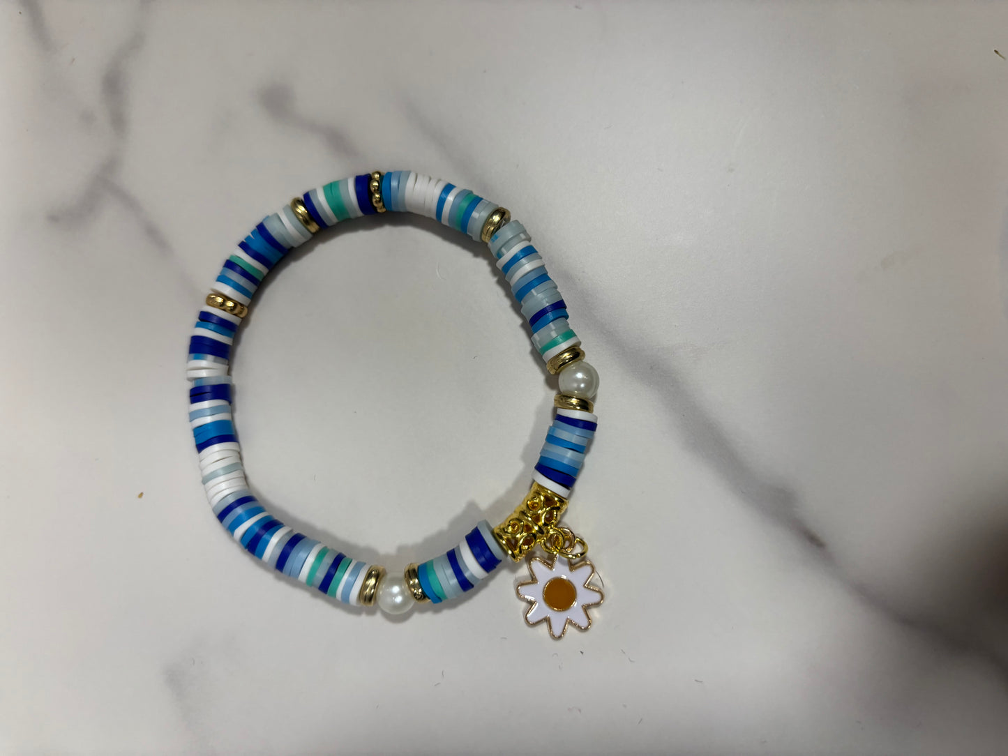 Blue and White Clay Bead set