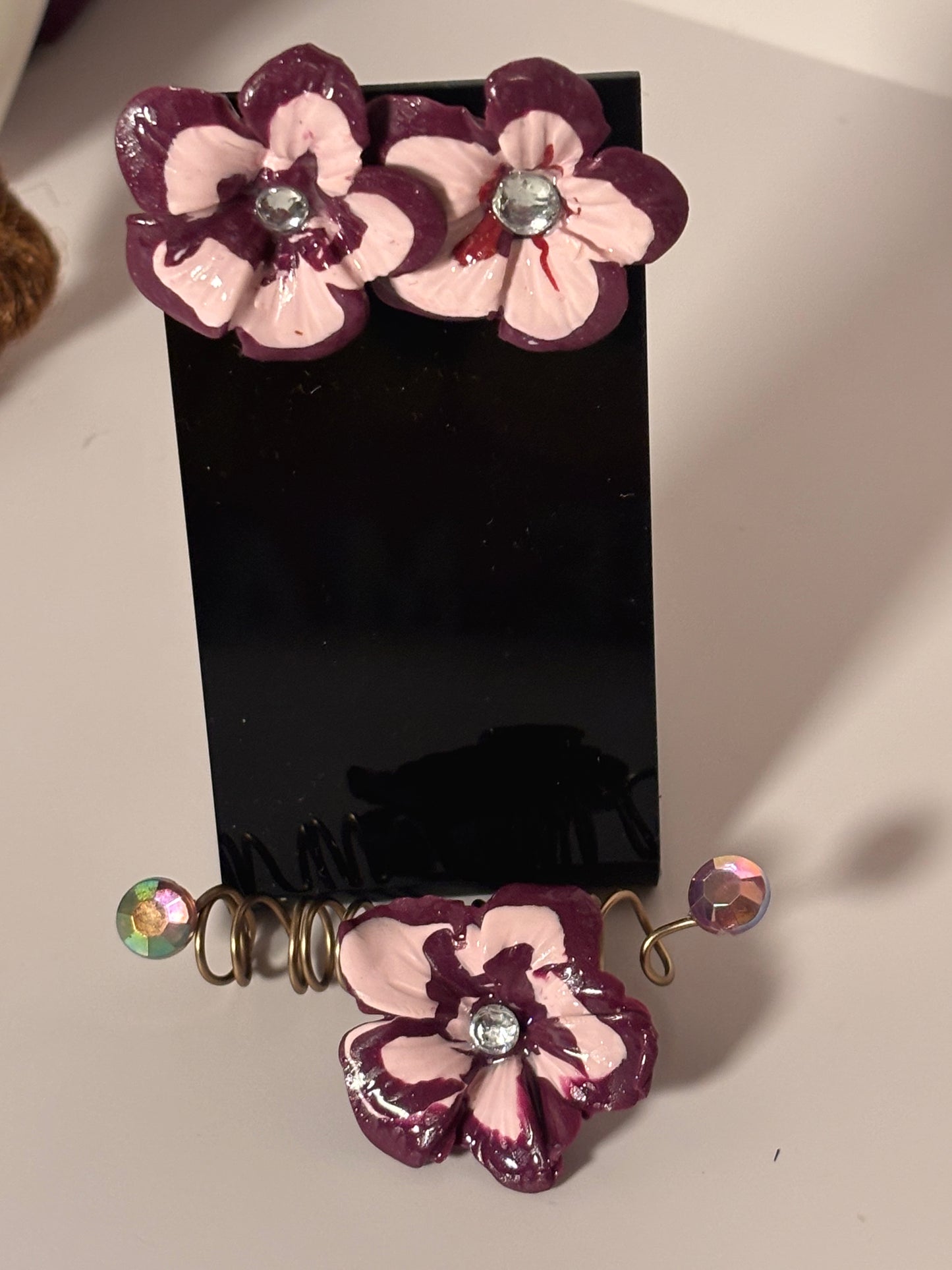 Dreadlock Flower Pink And Burgundy