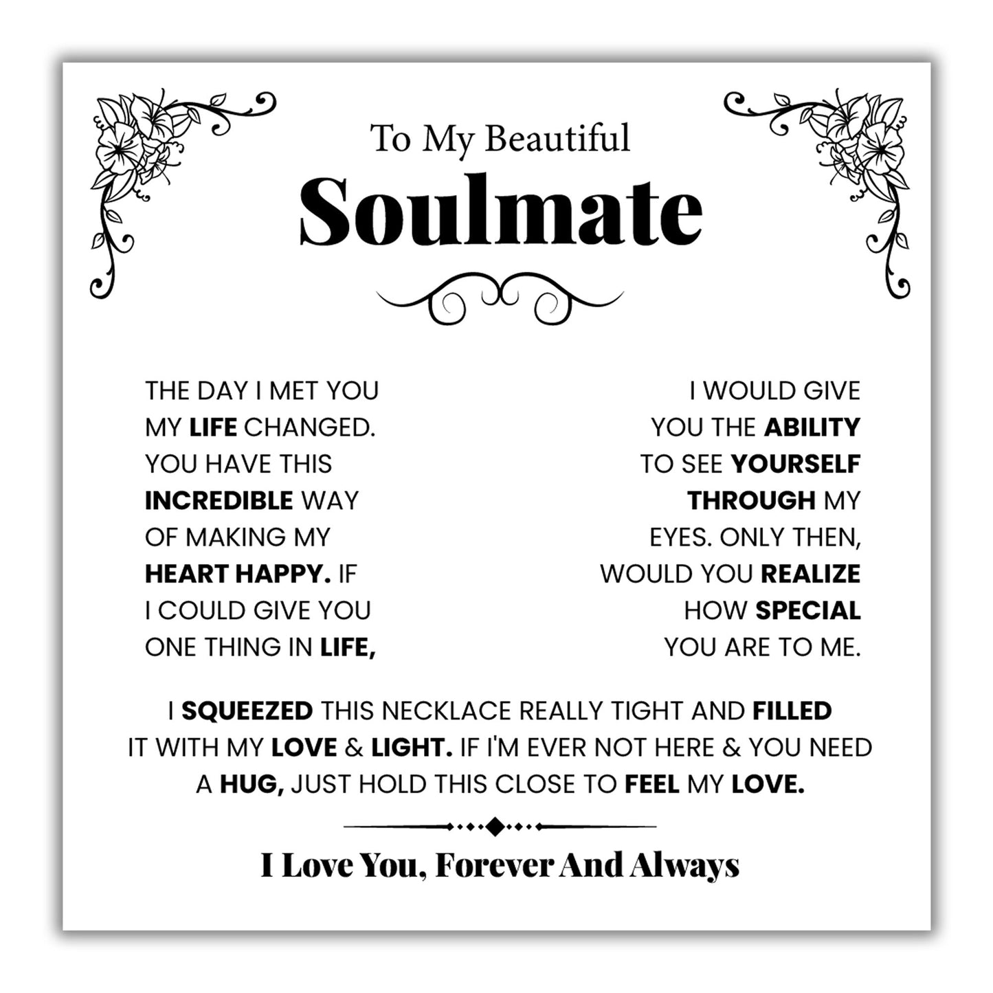 To My Beautiful Soulmate Birdcage Necklace With Authentic Swarovski Crystals