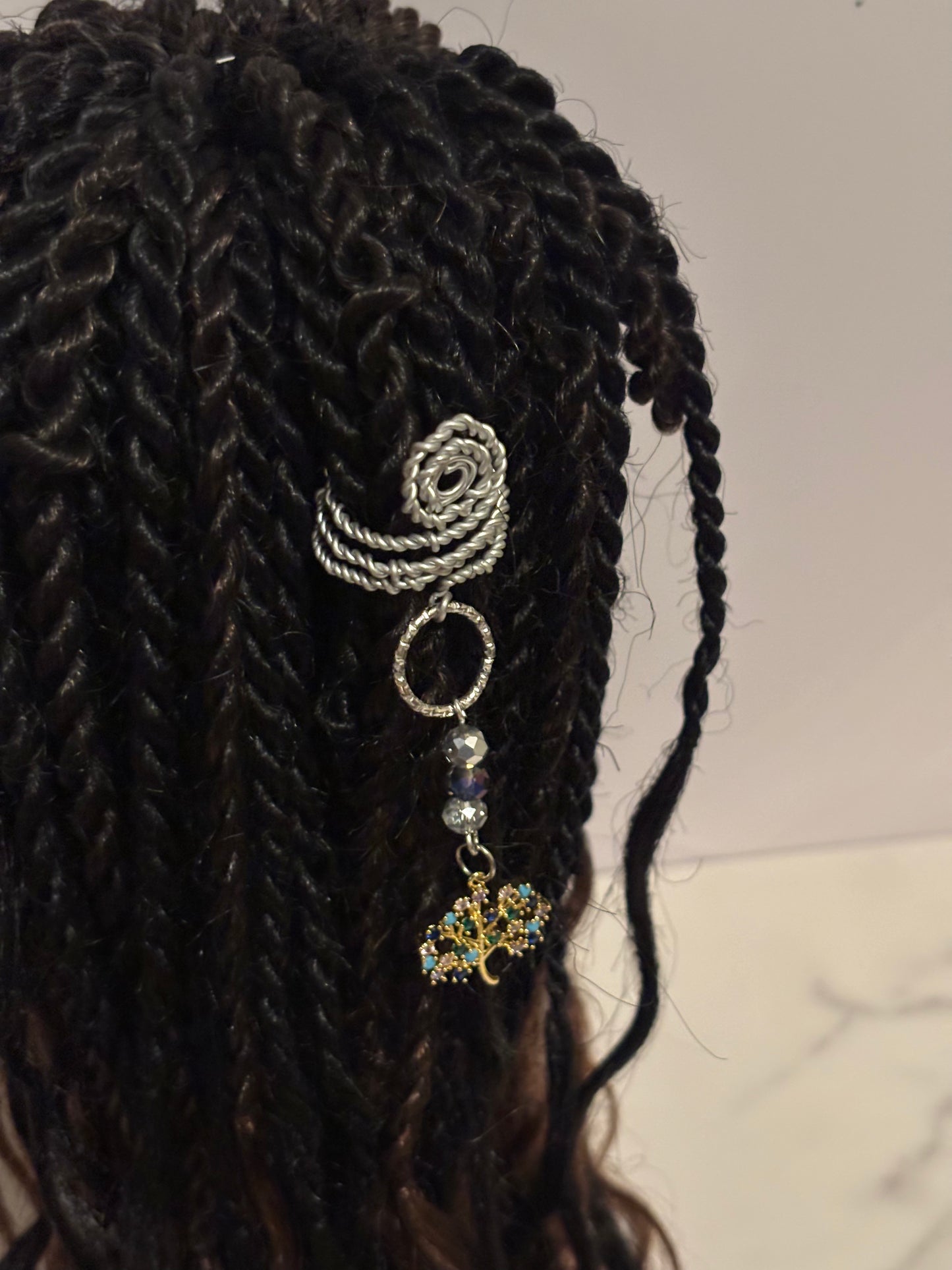 Luxury Tree Charm Hair Jewelry Locs Hair Accessories