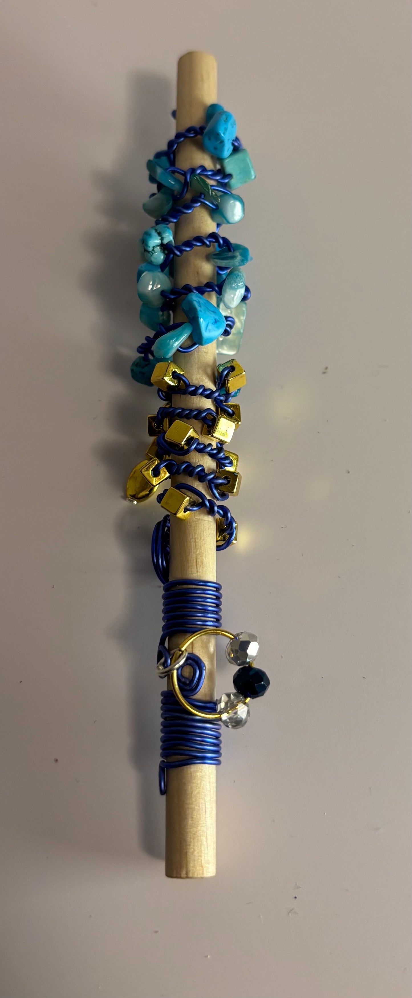 Blue Beaded Loc Jewelry Set