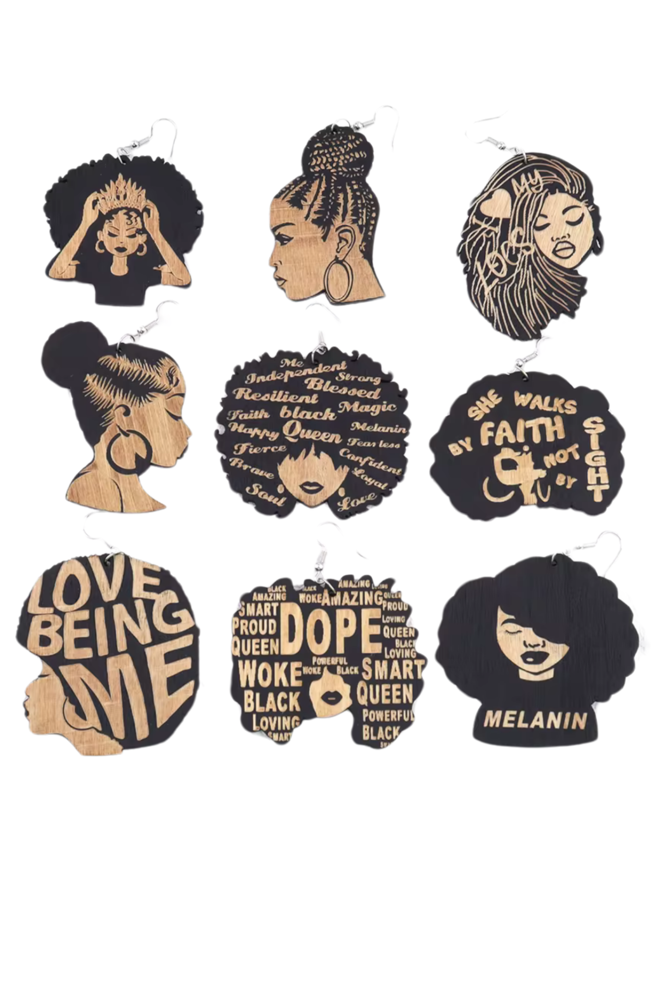 BLACK QUEEN EARRING VARIETY OF TEN