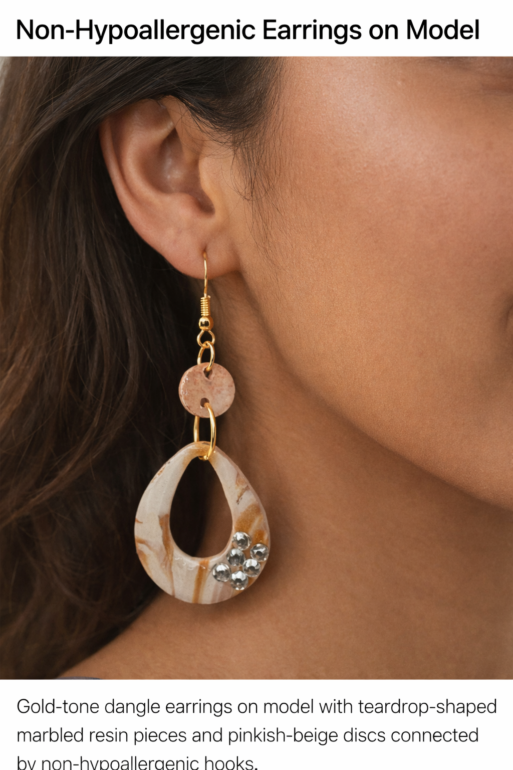 Marble Luxe Teardrop Statement Earrings