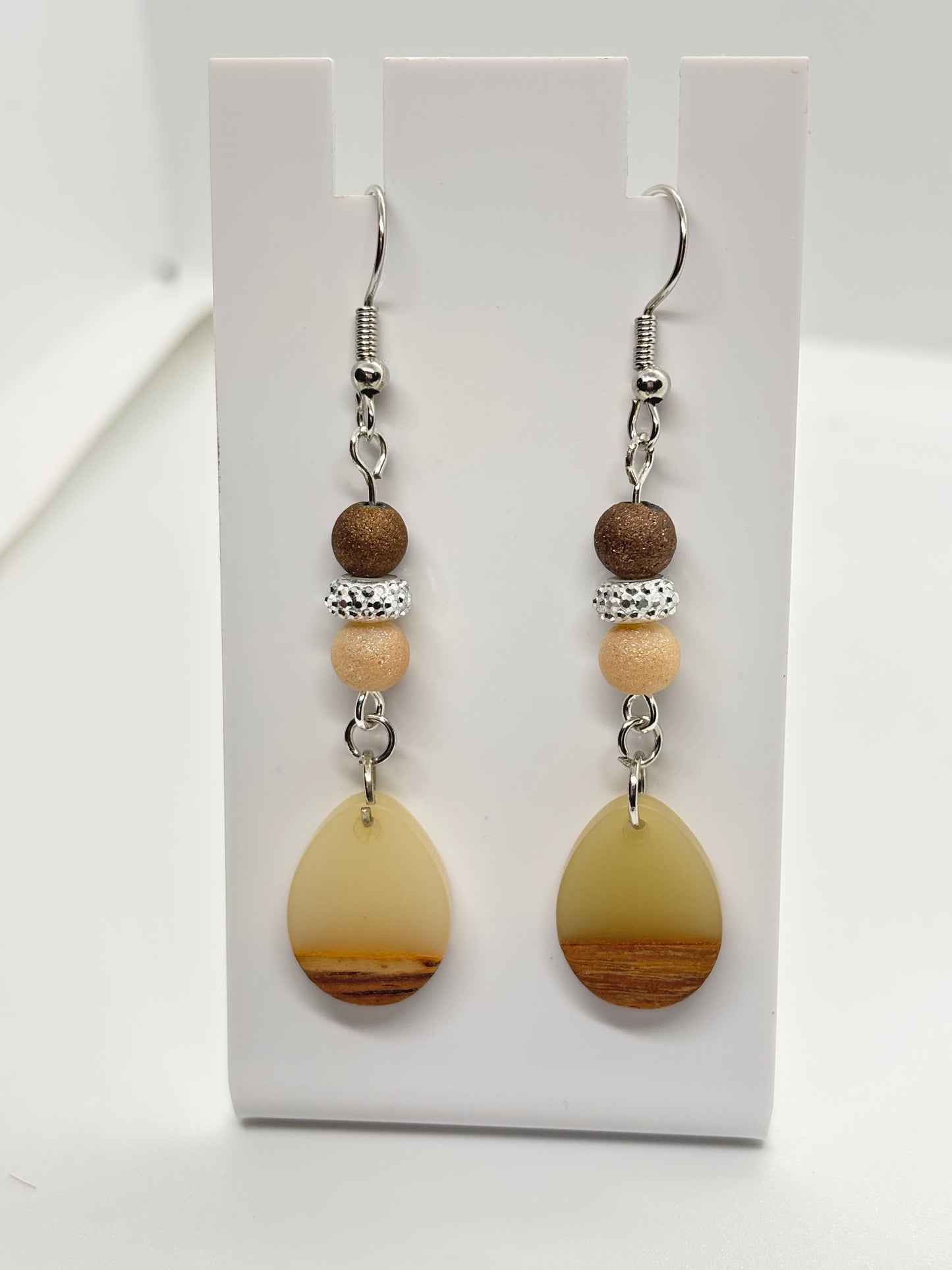 Golden Sand & Walnut Drop Earrings