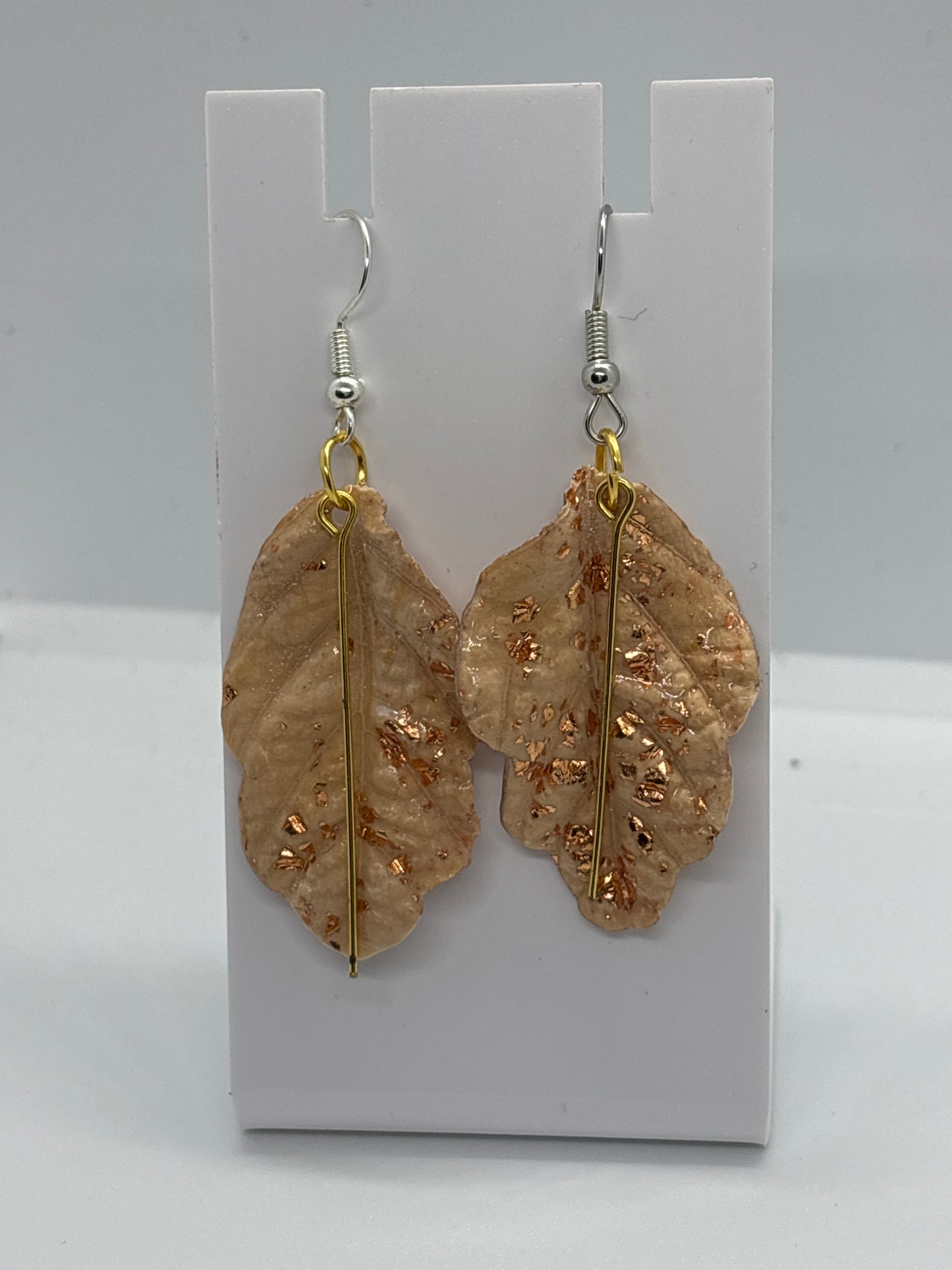 Marbled Clay Leaf Drops with Copper Foil