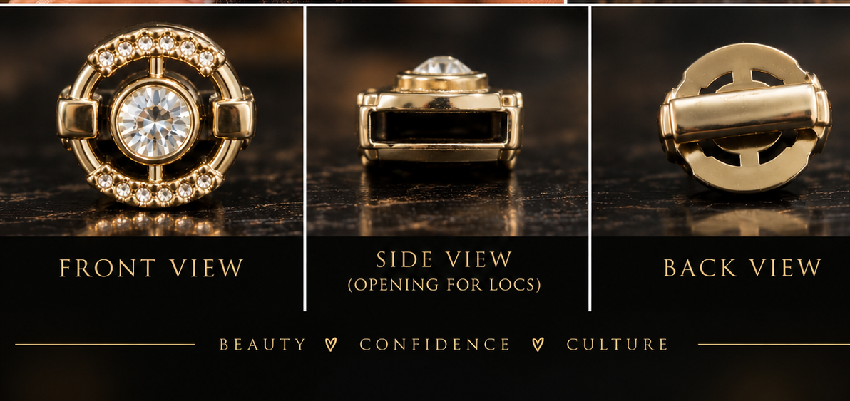 Golden Halo Crystal Loc Jewelry Beads – Set of 3
