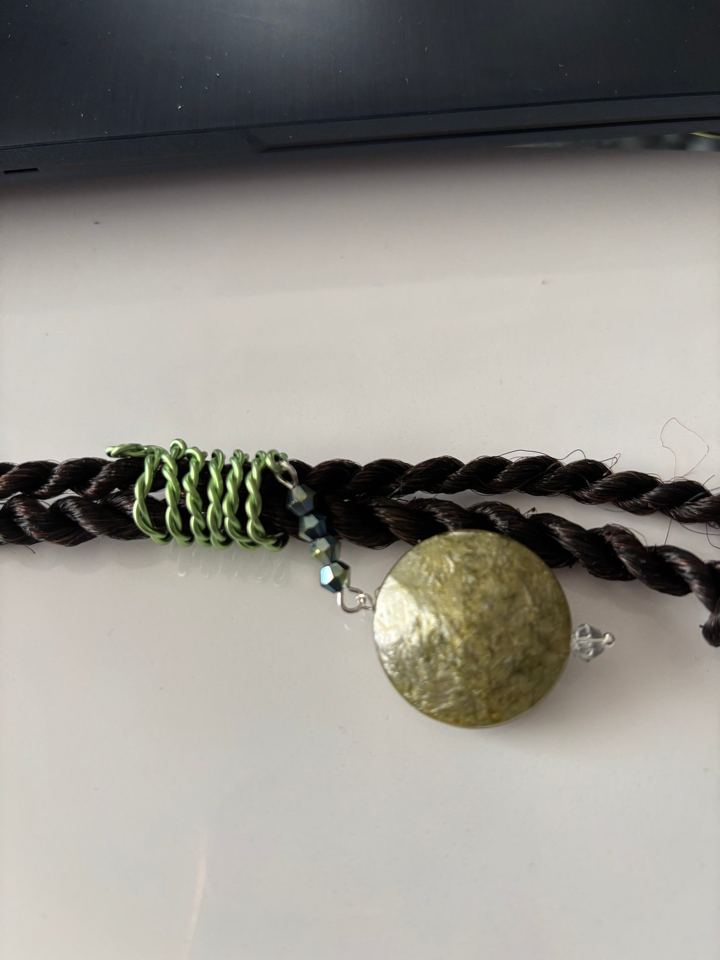 3 Piece Green Crystal and Bead set