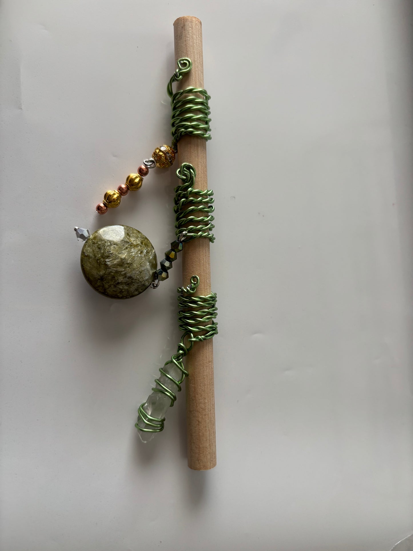 3 Piece Green Crystal and Bead set