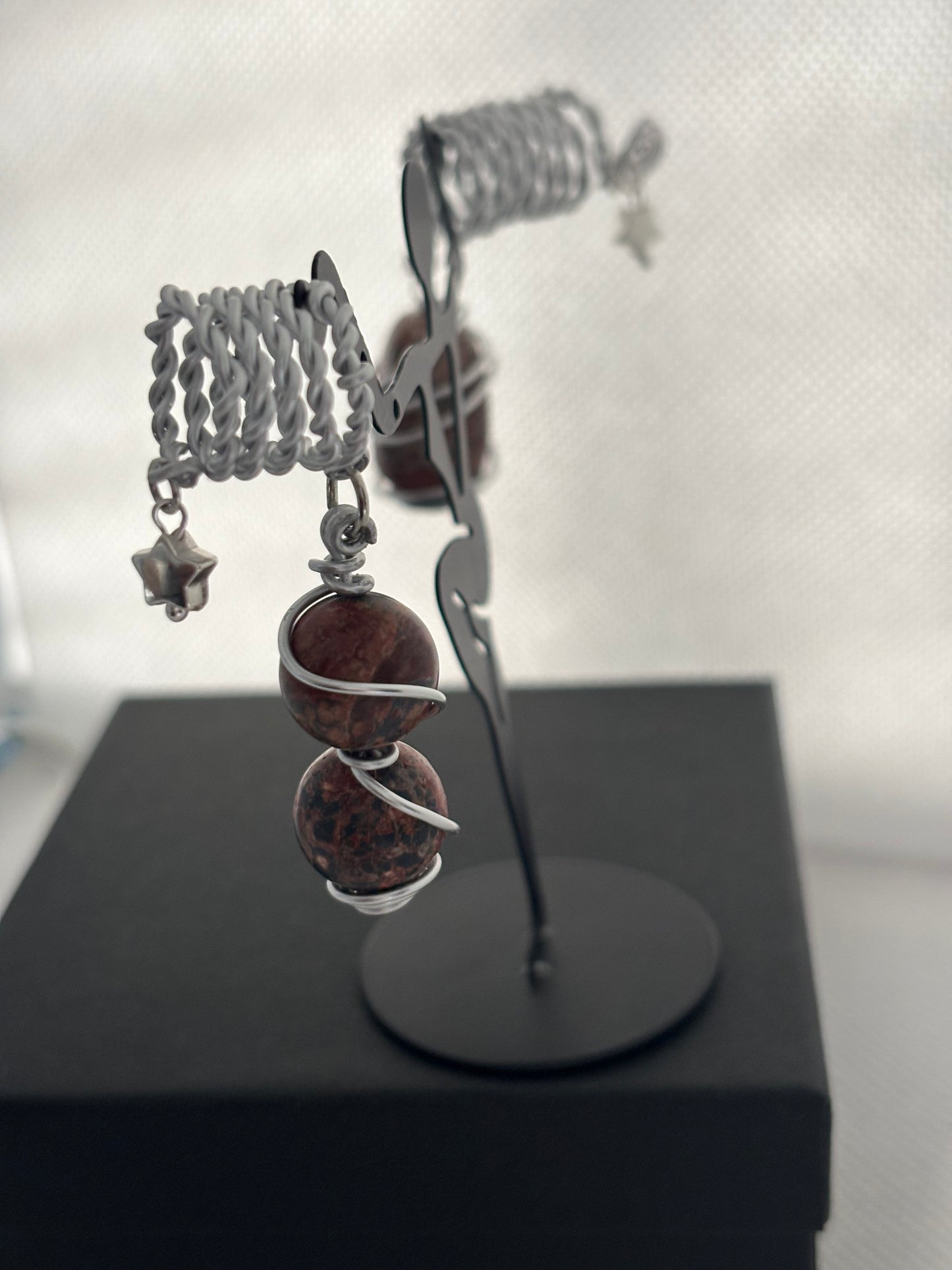 2 piece Handmade Wire Wrapped Natural Stone Hair Jewelry for Dreadlocks Braids Twist