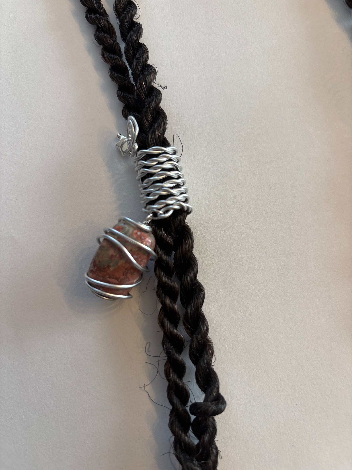 2 piece Handmade Wire Wrapped Natural Stone Hair Jewelry for Dreadlocks Braids Twist