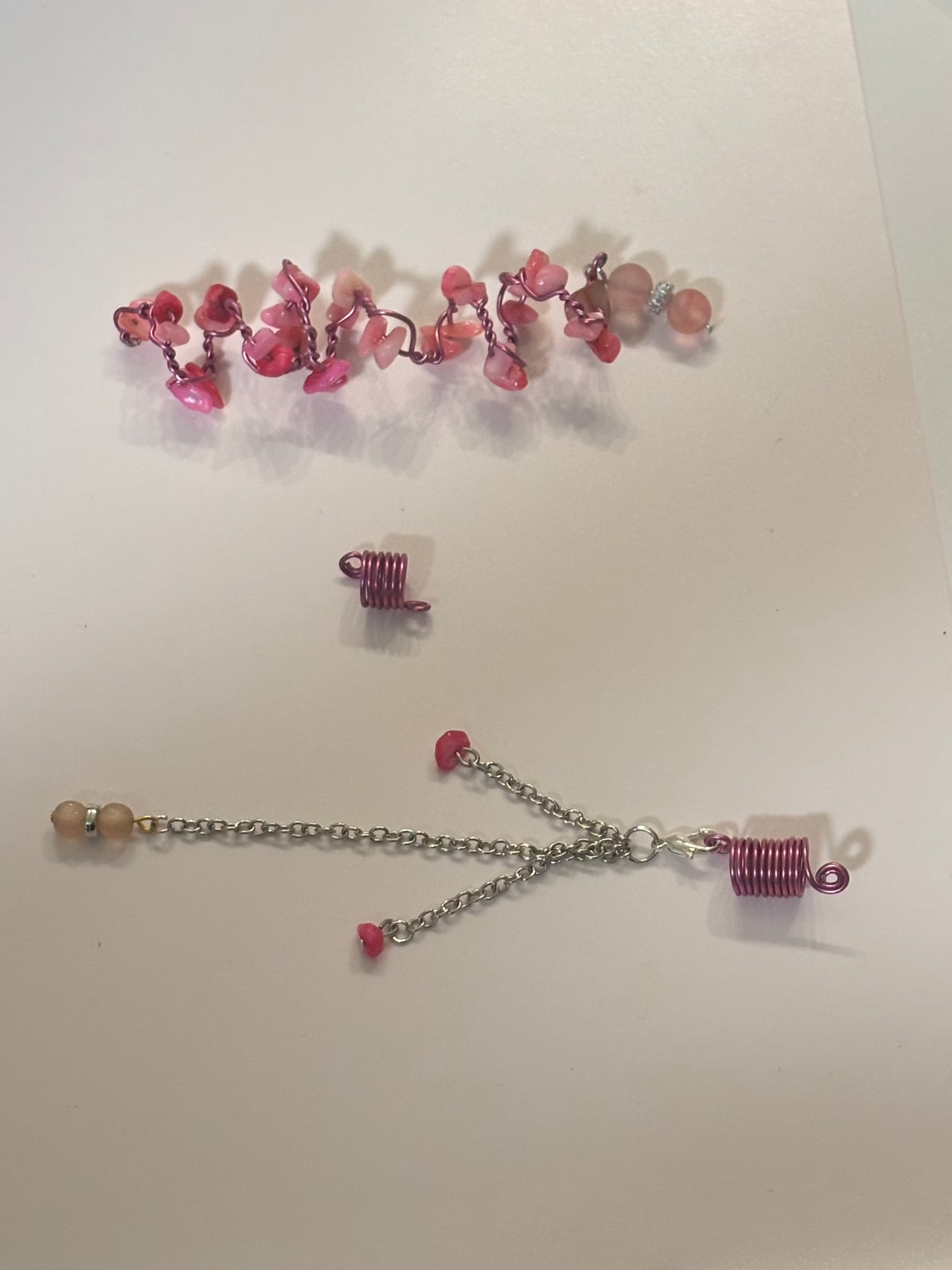 Loc Jewelry Twisted Charm -pink set