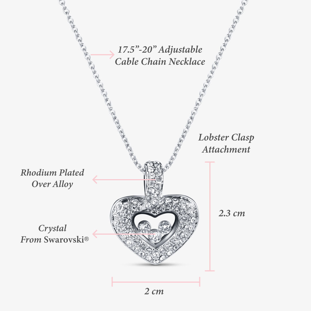 To My Amazing Soulmate Floating Heart Necklace With Authentic Swarovski Crystals