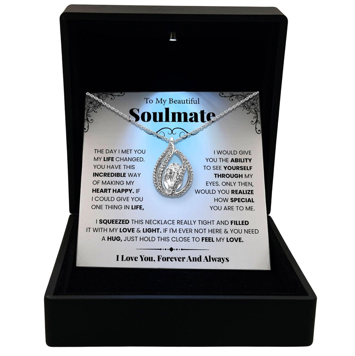 To My Beautiful Soulmate Birdcage Necklace With Authentic Swarovski Crystals