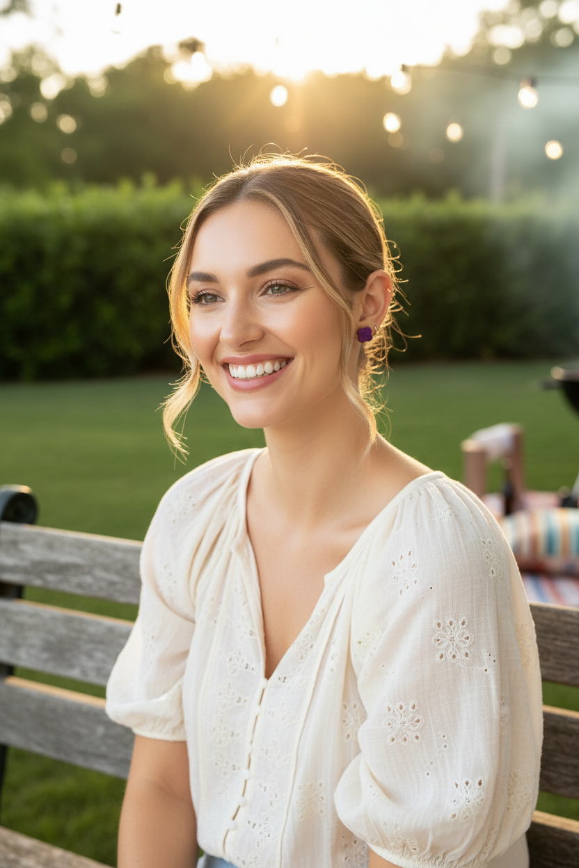 Clover Stud Earrings - Full Face Outdoor Bench