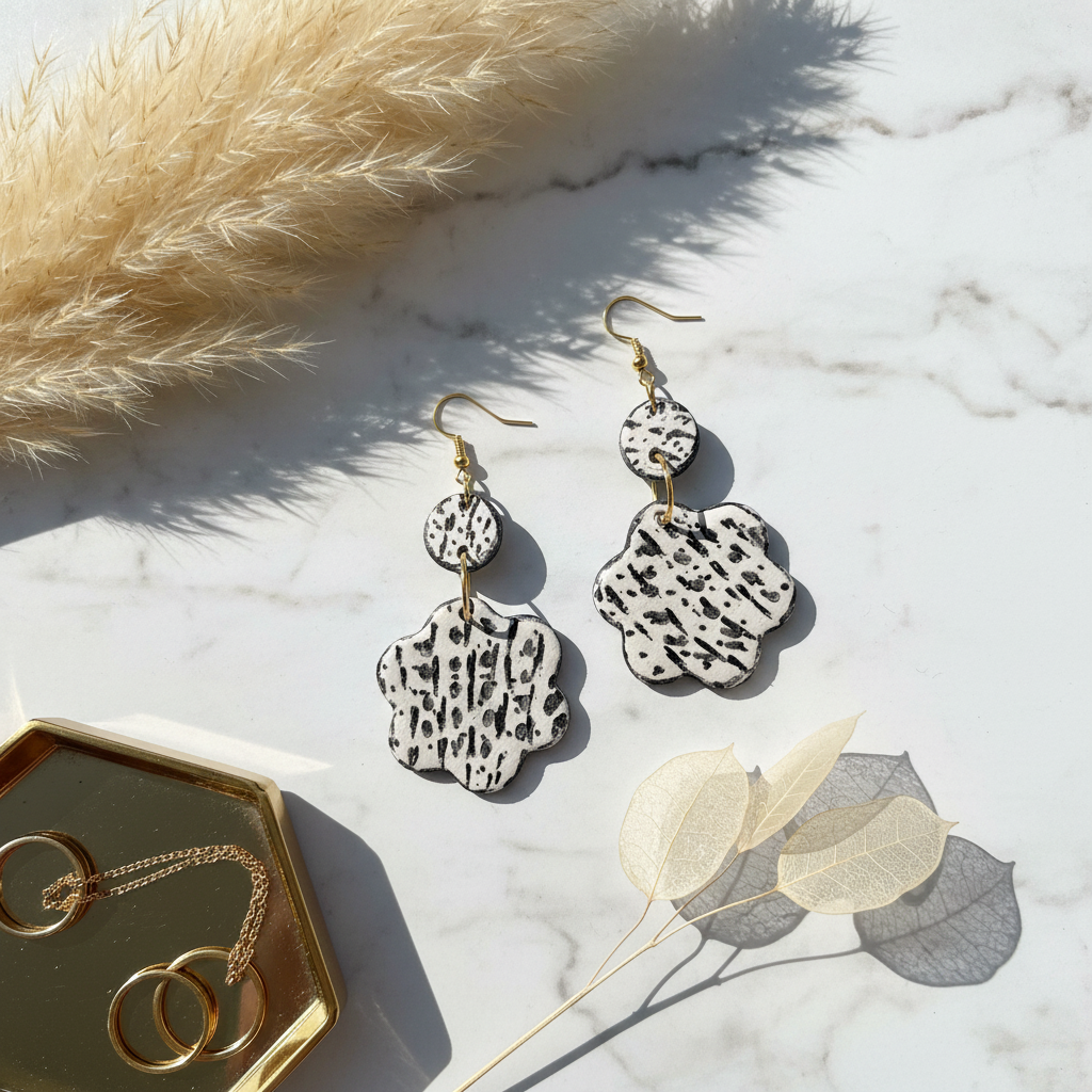 Flat lay marble styling