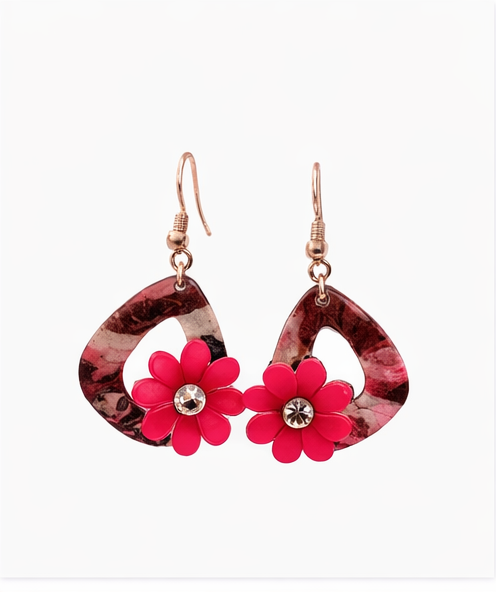 Pink Rainbow — Floral Statement Earrings