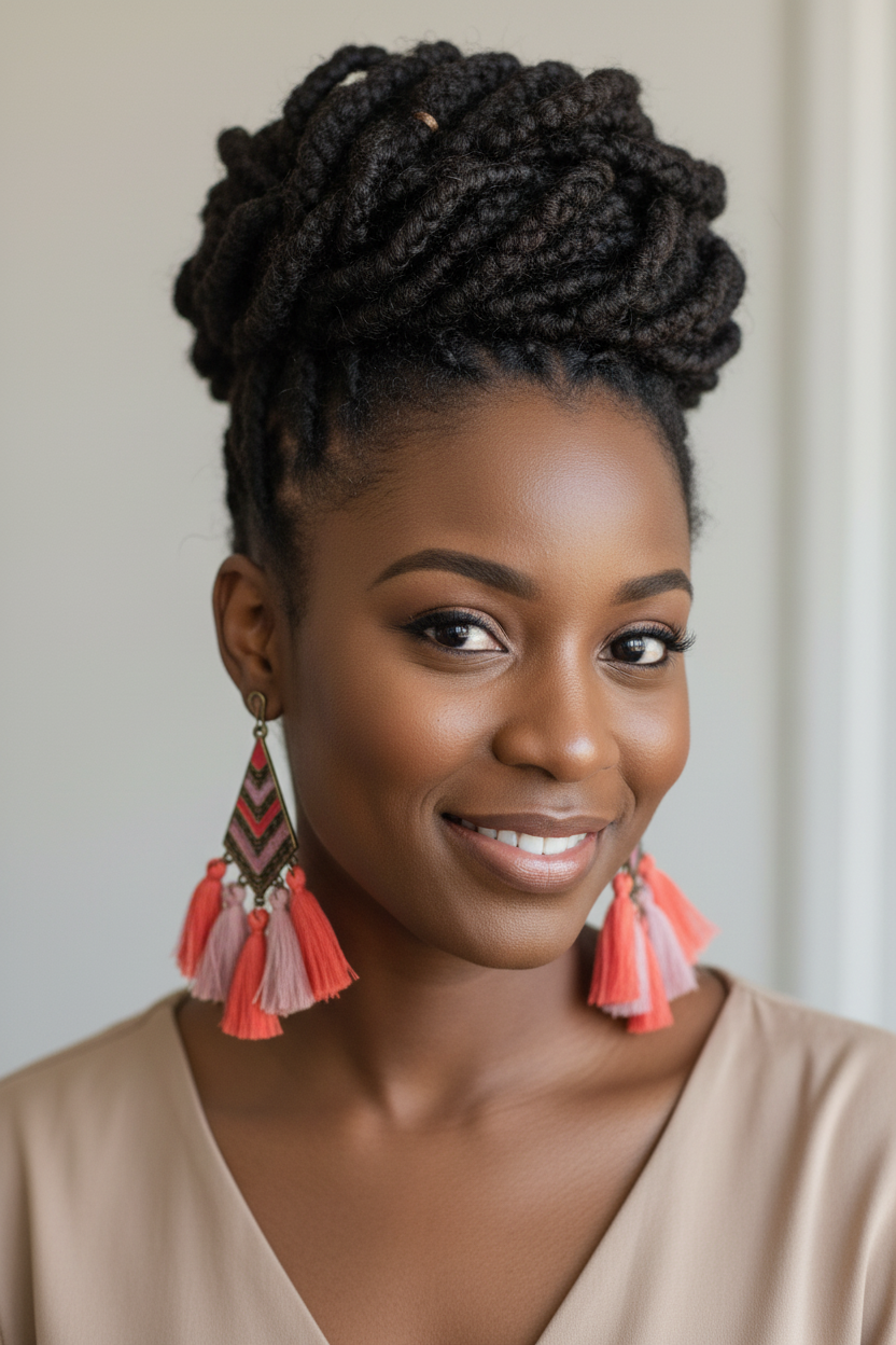 Tassel Earrings Close Portrait